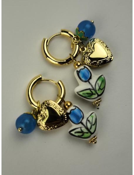 HEART MINI HOOP BLUE