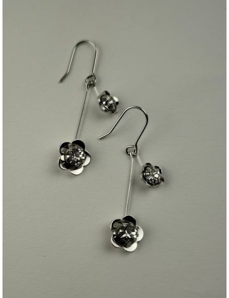 FLOWER EARRING SILVER 2